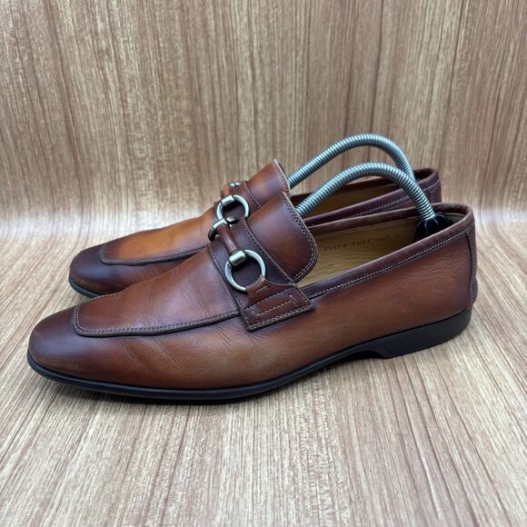 Magnanni Rafa II Horsebit Loafers Cognac Leather Men’s Size 8 Shoes - Picture 3 of 8